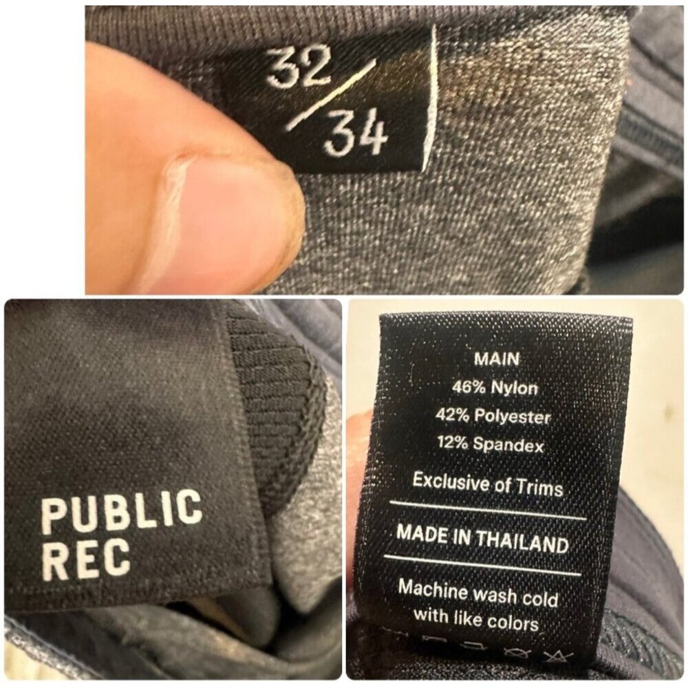 Public Rec Set of 2 Pants Men Sz 32 Black Gray All Day Joggers Athleisure Office - Picture 7 of 16